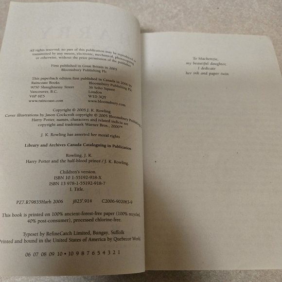 1st Edition Harry Potter and the Half-Blood Prince Paper Back Book 1st Editon - Picture 2 of 8